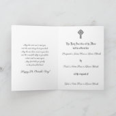 Carte Messe catholique offrant des Shamrocks de la Saint (Intérieur)