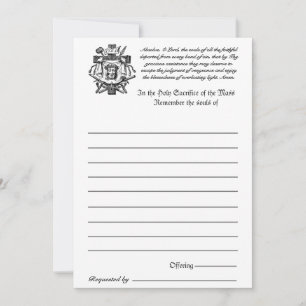 Carte Messe catholique Toutes les âmes Souvenir des mort