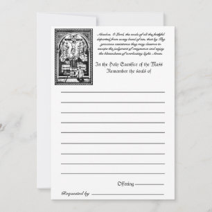 Carte Messe catholique Toutes les âmes Souvenir des mort