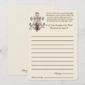 Carte Messe catholique Toutes les âmes Souvenir des mort (Devant / Derrière)