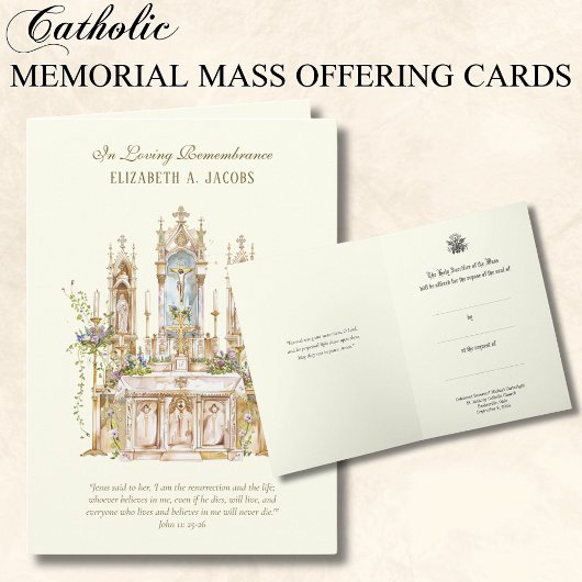 Carte Messe de la sympathie catholique offrant Mémorial