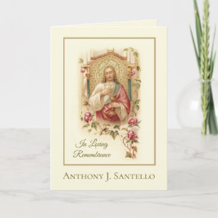 Carte Messe de Requiem catholique d'hommage à Jésus