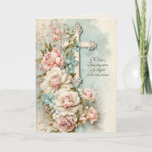 Carte Messe de sympathie catholique espagnole offrant la