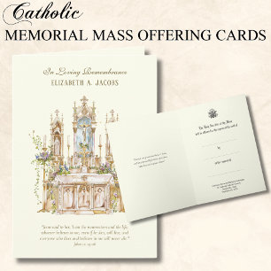Carte Messe de sympathie catholique Offrande mémorial