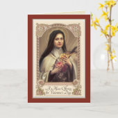 Carte Messe Sainte-Thérèse Offrant Saint-Valentin (Fleur jaune)