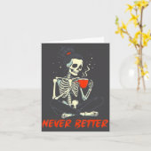 Carte Messy Bun Drinking Coffee For Women Never Better S (Fleur jaune)