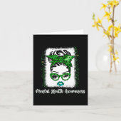 Carte Messy bun Sensibilisation à la santé mentale Ruban (Fleur jaune)