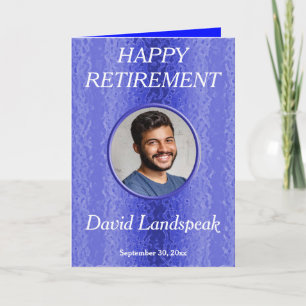Carte Métal bleu décoratif 1 photo collage Retraite