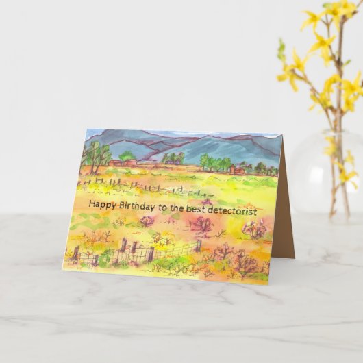 Carte Métal Détection Joyeux Anniversaire Chasse au trés (Fleur jaune)