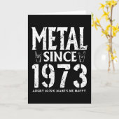 Carte Metal Gift Birthday Vintage 1973 (Fleur jaune)