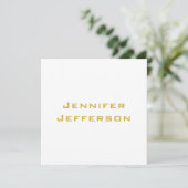 Carte Metallic Gold & White Professional Modern Card (Debout devant)