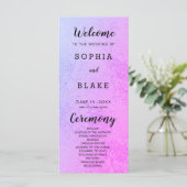 Carte Metallic Purple et Floral Wedding Program (Debout devant)