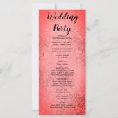 Carte Metallic Red et Floral Wedding Program (Dos)