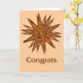 Carte Metallica Shiny et Satin Starburst Congrats (Fleur jaune)