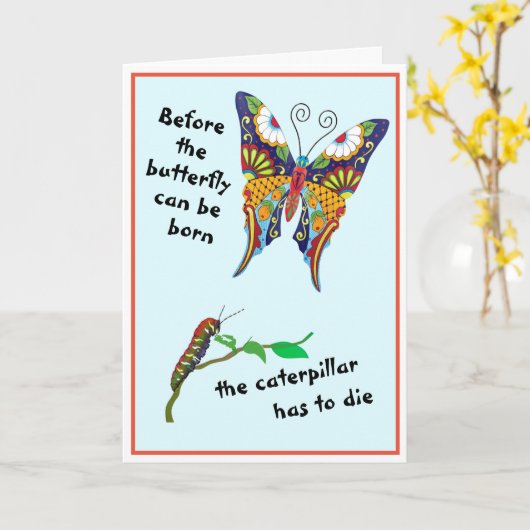 Carte Métamorphose papillon (Fleur jaune)