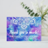 Carte métaphysique Mandala Merci Watercolor (Debout devant)