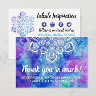 Carte métaphysique Mandala Merci Watercolor