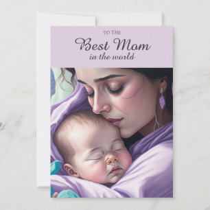 Carte Mete Best Mom Sentimental Mother and Baby Greeting