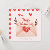 Carte Mete Enveloppe Heureuse Sainte-Valentin Salutation (Devant/Arrière en situation)