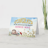 Carte Mete Félicitations Nouveau bébé Nom de la fille (Devant)