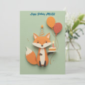 Carte Mete Fox voeux d'anniversaire (Debout devant)