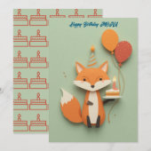 Carte Mete Fox voeux d'anniversaire (Devant / Derrière)