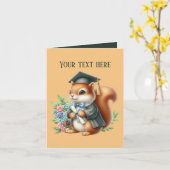 Carte Mete Graduation ajouter le message écureuil (Fleur jaune)