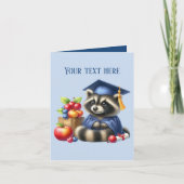 Carte Mete Graduation ajouter un message raccoon (Devant)