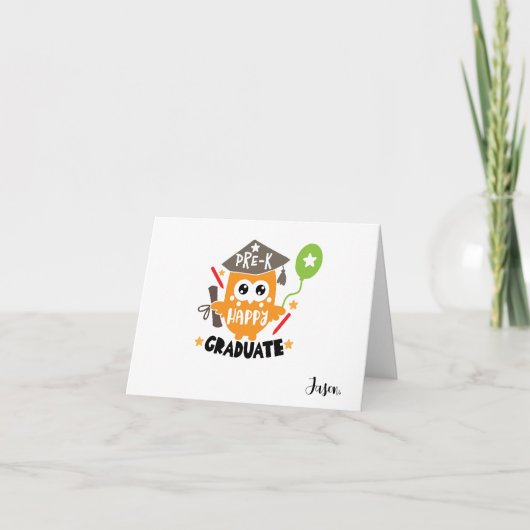 Carte Mete personalized Pre-K Graduation with Owl Card (Devant)