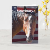 Carte Mete vétérinaire diplômé - Ranch Farm Horse (Fleur jaune)