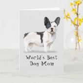 Carte Mete World's Best Chig Mom Aquarelle Anniversaire (Fleur jaune)