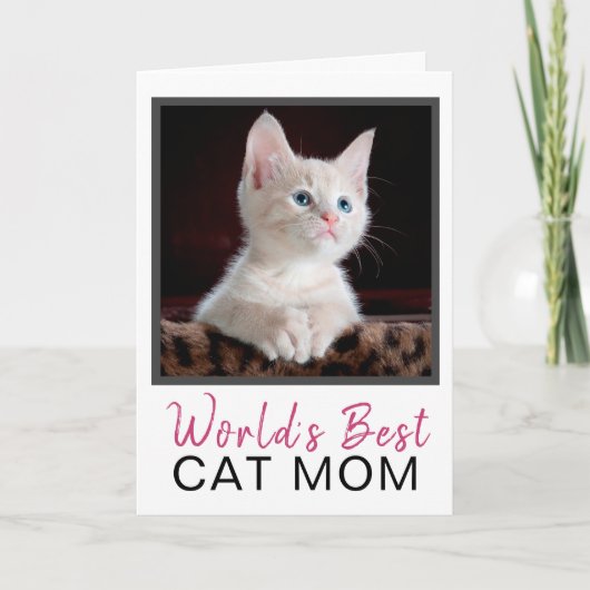 Carte Mete World's Meilleur Chat Maman Photo Chat Annive (Devant)