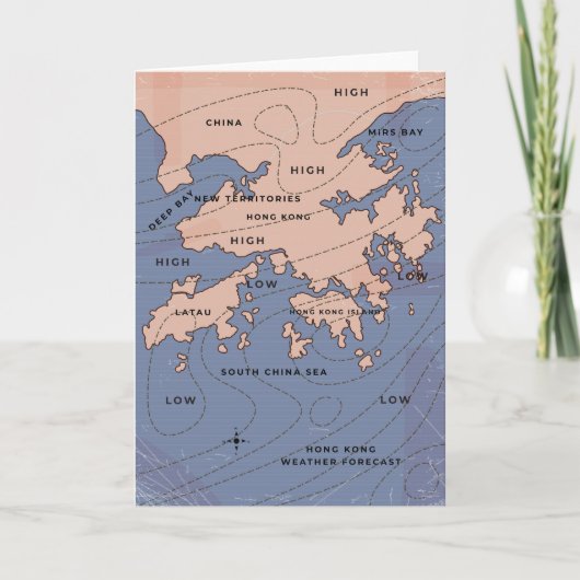 Carte météo ancienne de Hong Kong (Devant)