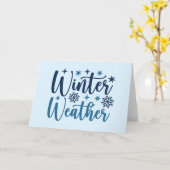 Carte Météo d'hiver - Typographie des Fêtes Neiges (Fleur jaune)