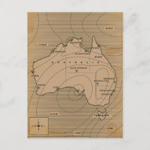 Carte météo vintage de l'Australie