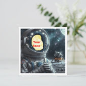 Carte Mets mon visage dans l'image, astronaute, espace (Debout devant)