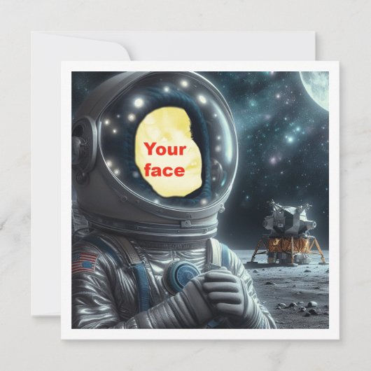 Carte Mets mon visage dans l'image, astronaute, espace (Devant)