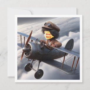 Carte Mets mon visage dans l'image, avion en vol, pilote