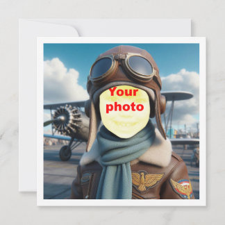 Carte Mets mon visage dans l'image, avion en vol, pilote