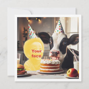 Carte Mets mon visage dans l'image, fête d'anniversaire