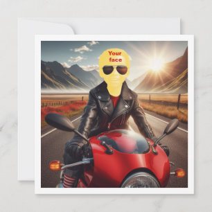 Carte Mets mon visage sur la photo, enfant conduisant un