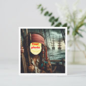 Carte Mets mon visage sur la photo, pirate sur un bateau (Debout devant)