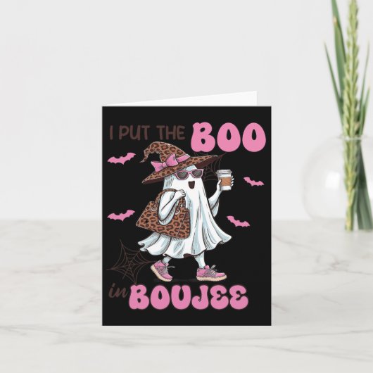 Carte Mettez Le Boo À Boujee Halloween Mignonne Lady Gho (Devant)