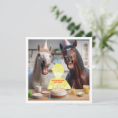 Carte Mettez mon visage dans l'image, chevaux et enfant (Debout devant)