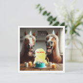 Carte Mettez mon visage dans l'image, chevaux et enfant (Debout devant)