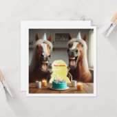 Carte Mettez mon visage dans l'image, chevaux et enfant (Devant/Arrière en situation)