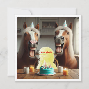 Carte Mettez mon visage dans l'image, chevaux et enfant