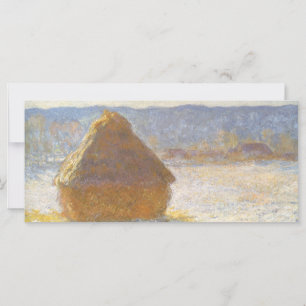 Carte Meule de foin au matin, Effet de neige de Claude M
