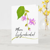 Carte Mewn Cydymdeimlad Sympathy en gallois avec Hostas (Fleur jaune)