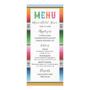 Carte mexicaine de menu de fiesta
